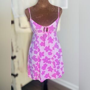 XS Wild Fable Pink Floral sun-dress with adjustable straps.